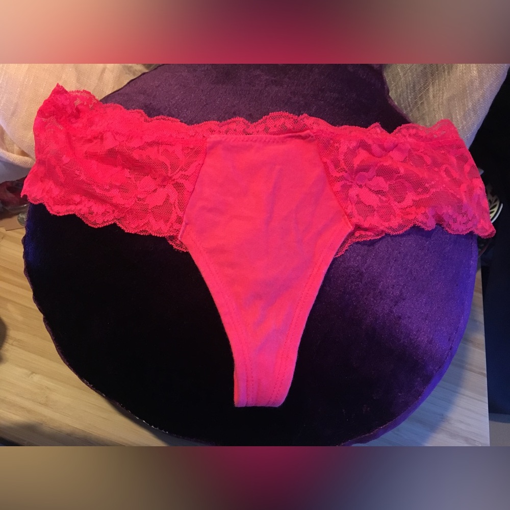 NWOT Pink Neon Lace Extra Low-Rise Cheekster panties